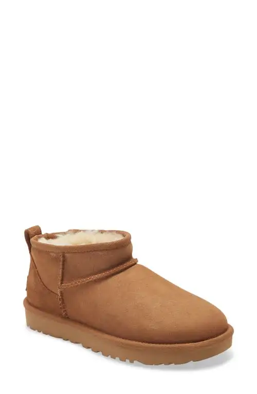 UGG(r) Ultra Mini Classic Boot in Chestnut Suede at Nordstrom, Size 11