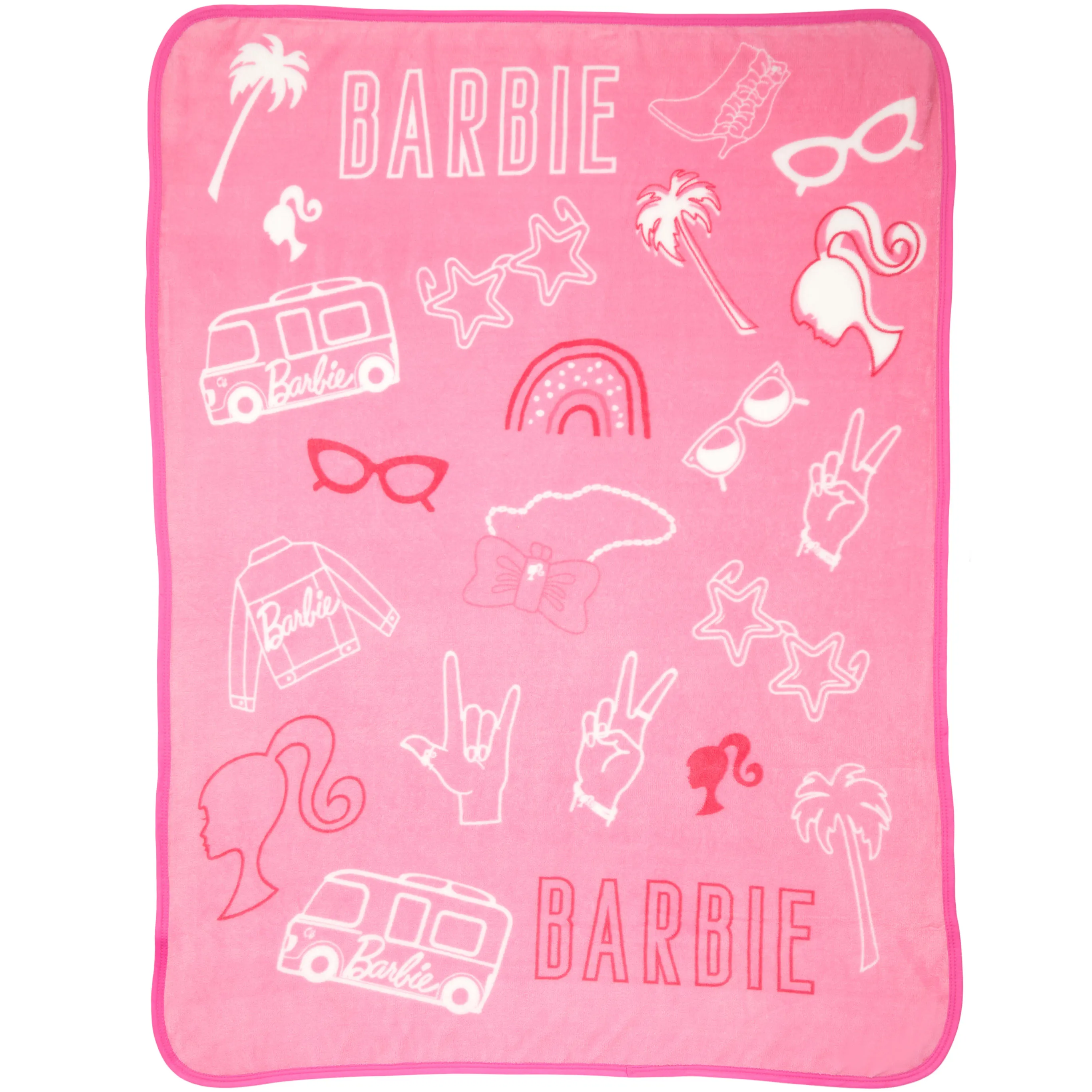 Barbie Kids Fleece Throw 46 x60 Pink