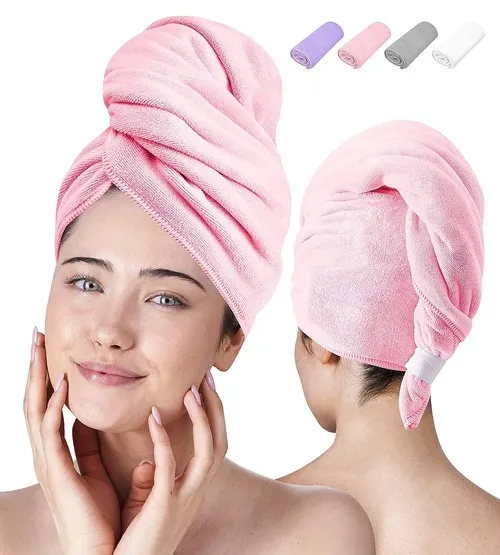 The Luxe Beauty Essentials Microfiber Hair Towel sold on Amazon