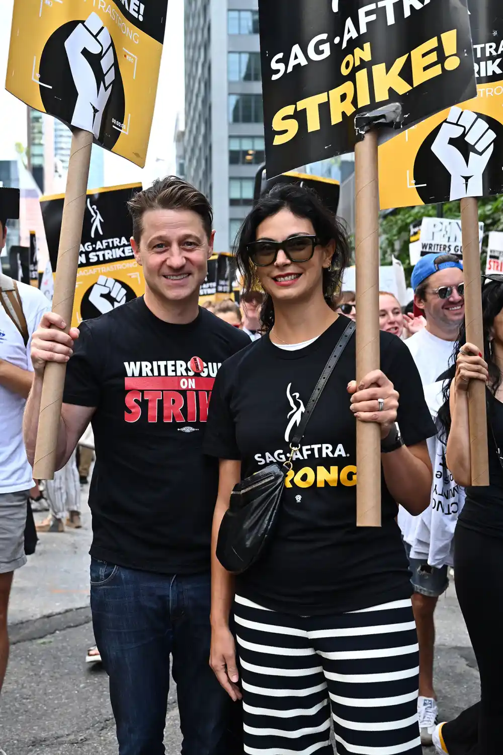 Benjamin McKenzie and Morena Baccarin Make Rare Appearance Together at SAG-AFTRA Strike Picket Line