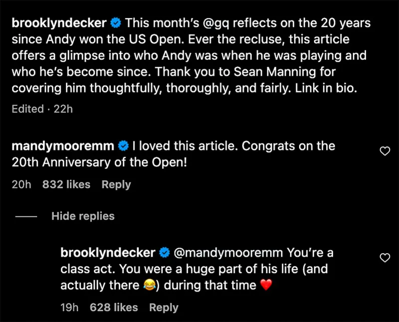 Brooklyn Decker Serves Back Compliments to Andy Roddick Class Act Ex Mandy Moore 4