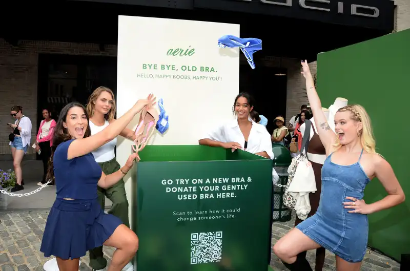 Cara Delevingne, Aly Raisman, Ava Phillippe, Laura Harrier At The Aerie Hidden Gems Marketplace
