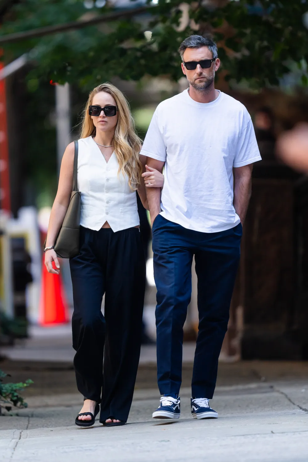 Jennifer Lawrence Is the Ultimate NYC Cool Girl in Wide-Leg Pants and Kitten Heels
