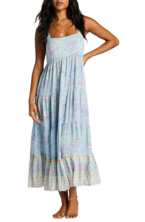 Billabong Hideaway Shine One Tiered Maxi Dress in Mint at Nordstrom, Size X-Small