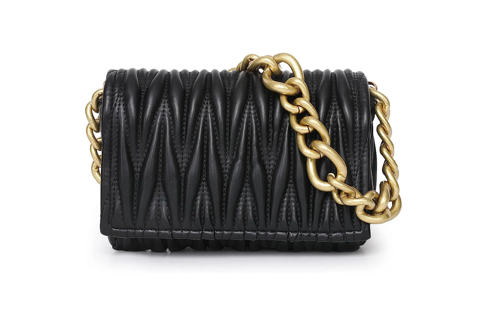 black quilted shoulder bag