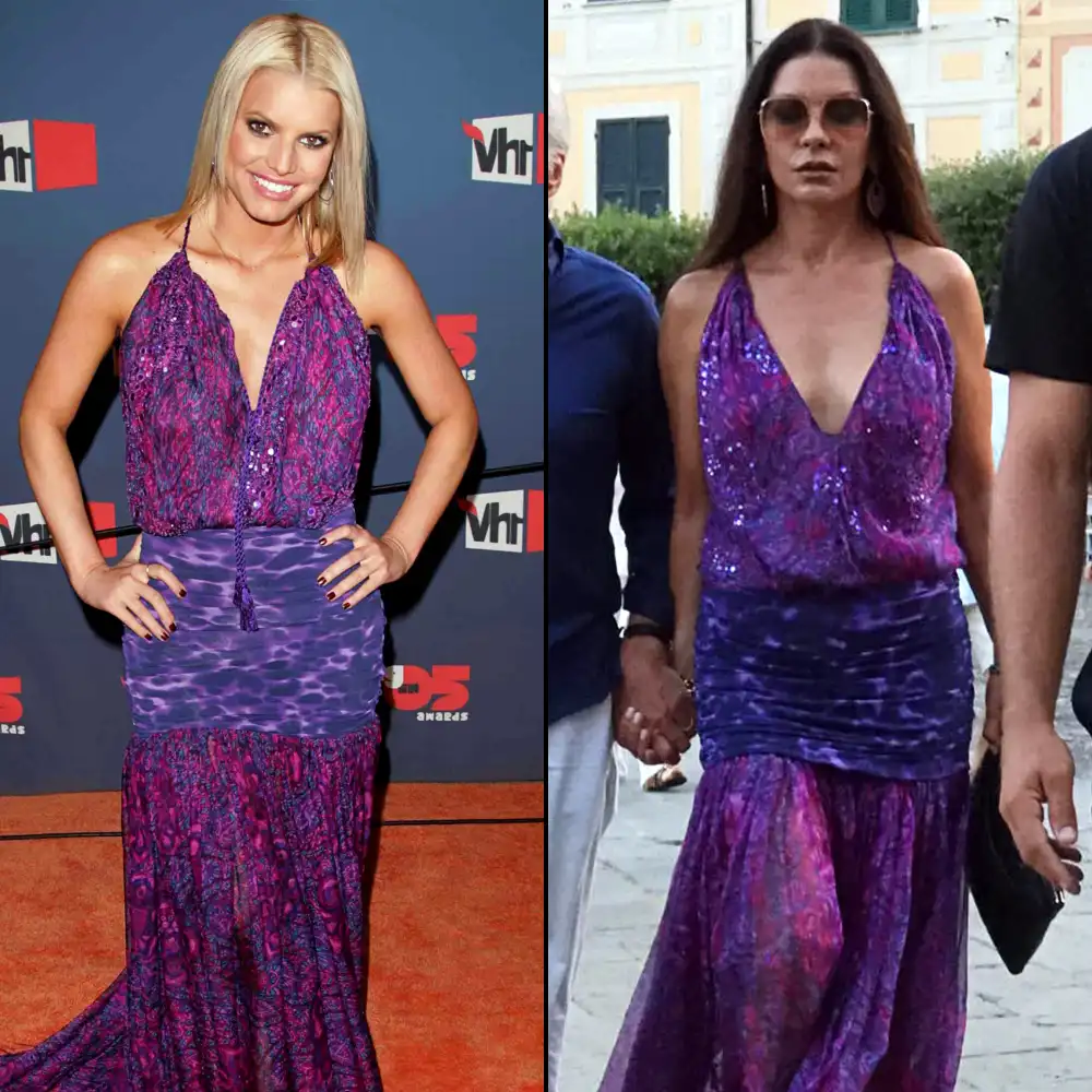 Catherine Zeta-Jones Wears Jessica Simpson&rsquo;s 2005 VH1 Awards Dress While on Vacation in Italy