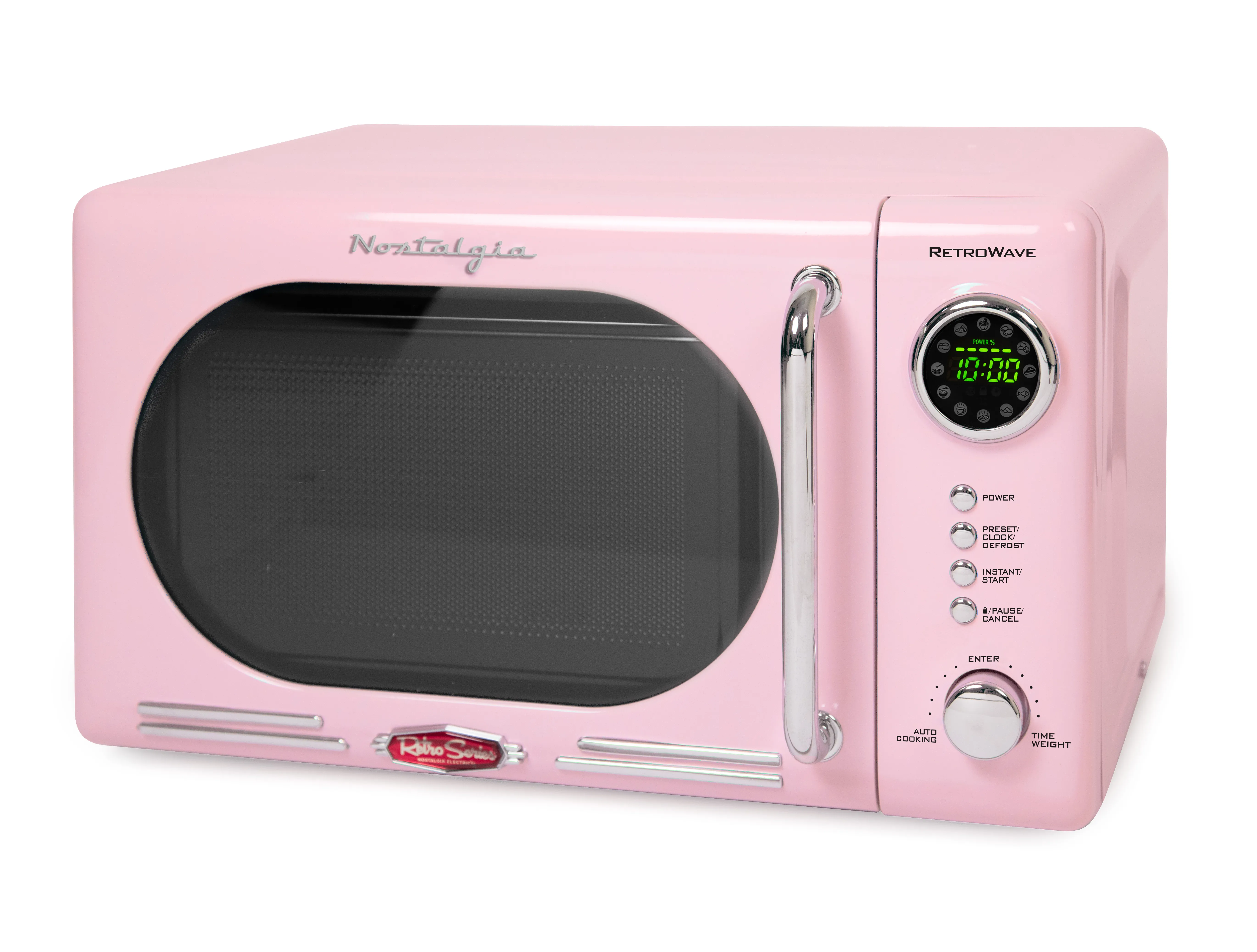 Nostalgia Retro 0.7 cu. ft. 700-Watt Countertop Microwave Oven Pink