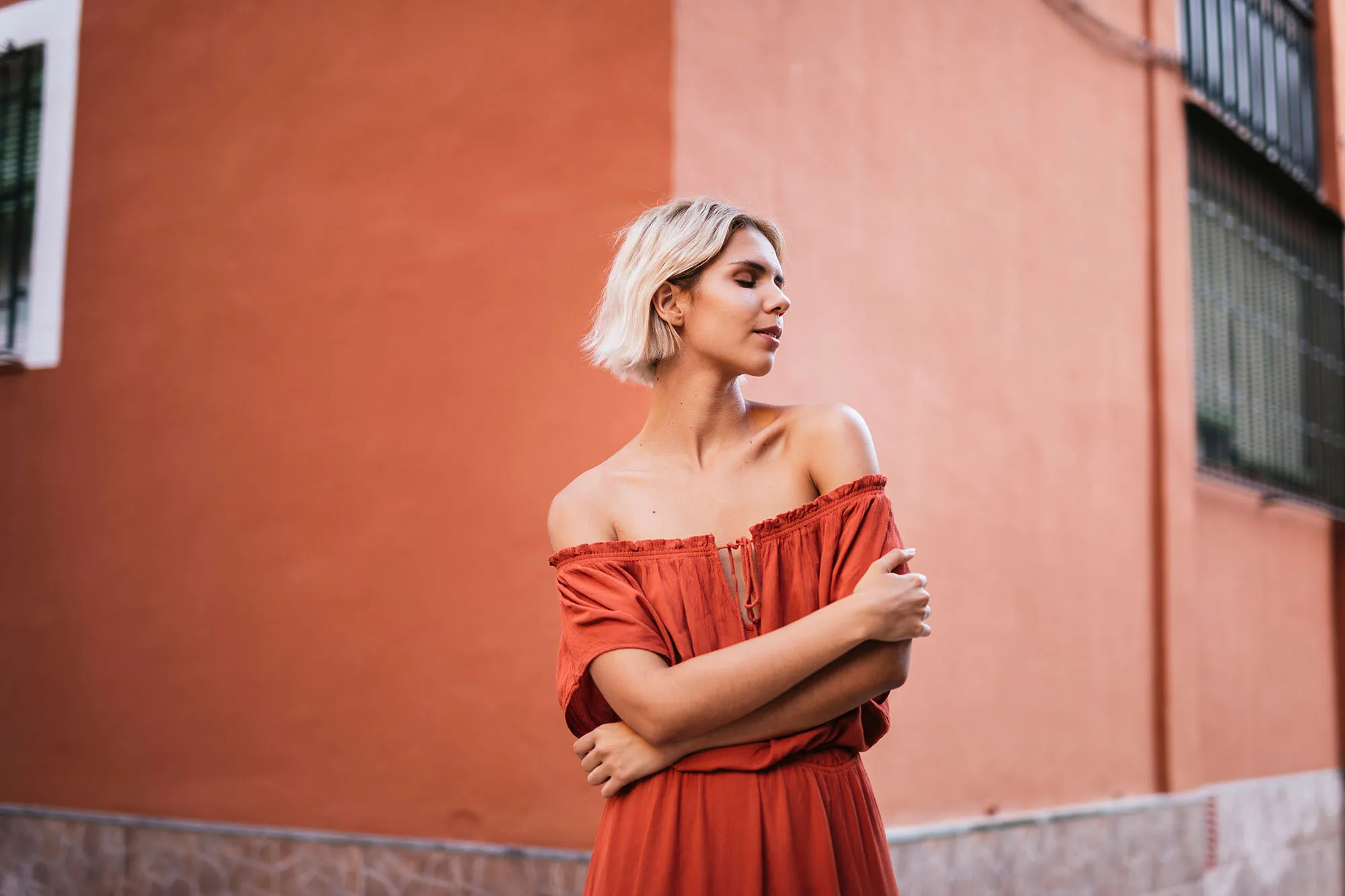 off-the-shoulder dress