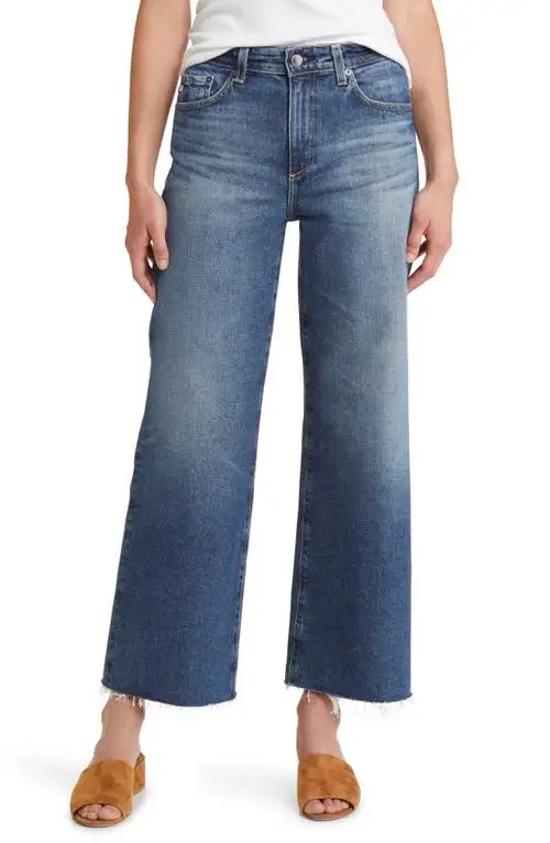 AG Saige Stretch Raw Hem Crop Wide Leg Jeans in 13 Years Cruise at Nordstrom, Size 24