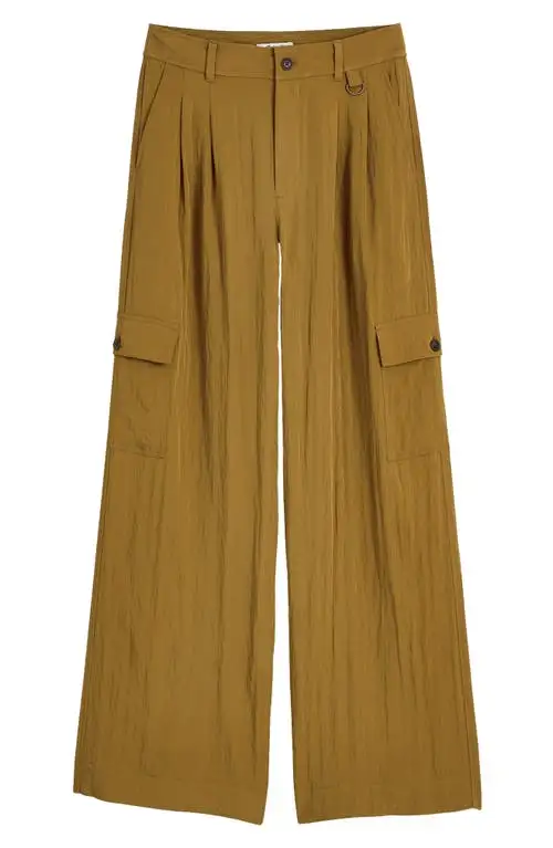 Madewell Drapey Wide Leg Cargo Pants in Spiced Olive at Nordstrom, Size 6
