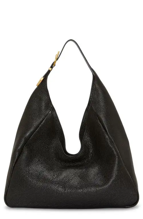 Vince Camuto Marza Leather Shoulder Bag in Black Cow Floater Three at Nordstrom