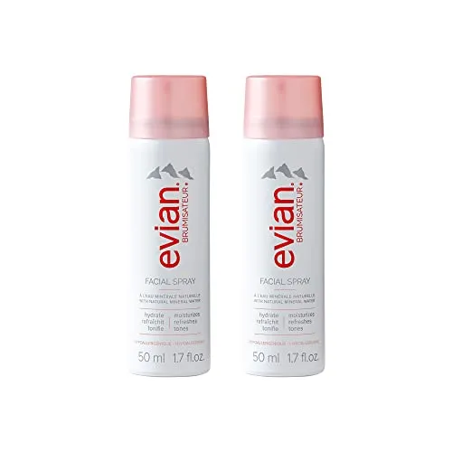 Evian Facial Spray Travel Duo 1.7 Fl Oz (Pack of 2)