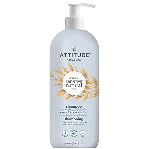 Attitude Extra Gentle and Volumizing Shampoo for Sensitive Skin, Enriched with Oat