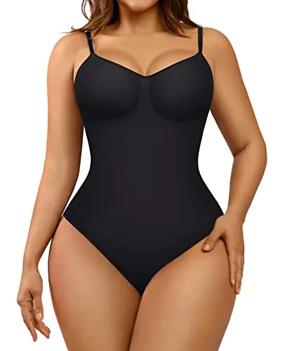 FeelinGirl Shapewear for Women Tummy Control Bodysuit Shapewear Full Body Shaper Butt Lifting for Women Black XL-XXL