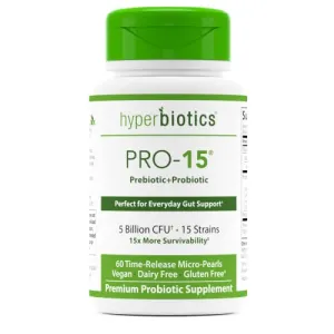 Hyperbiotics Pro 15 Vegan Probiotic Supplement