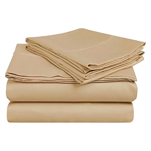 Best Zone Bedding's Full XL Size - 4 Piece - Bed Sheets Set - Easy- Fits &ndash; 8&rdquo;&ndash;10&rdquo; Inch Deep Pockets Fitted Sheet &ndash; 900-Thread Count 100% Egyptian Cotton (Full XL - 54" X 80"- Taupe Solid)