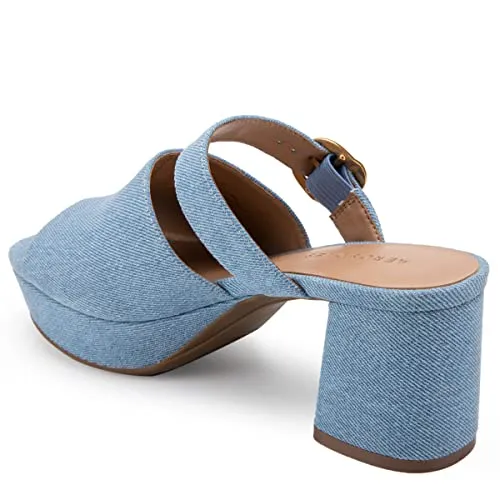 Aerosoles Women's Cosmic Heeled Sandal, Denim, 5