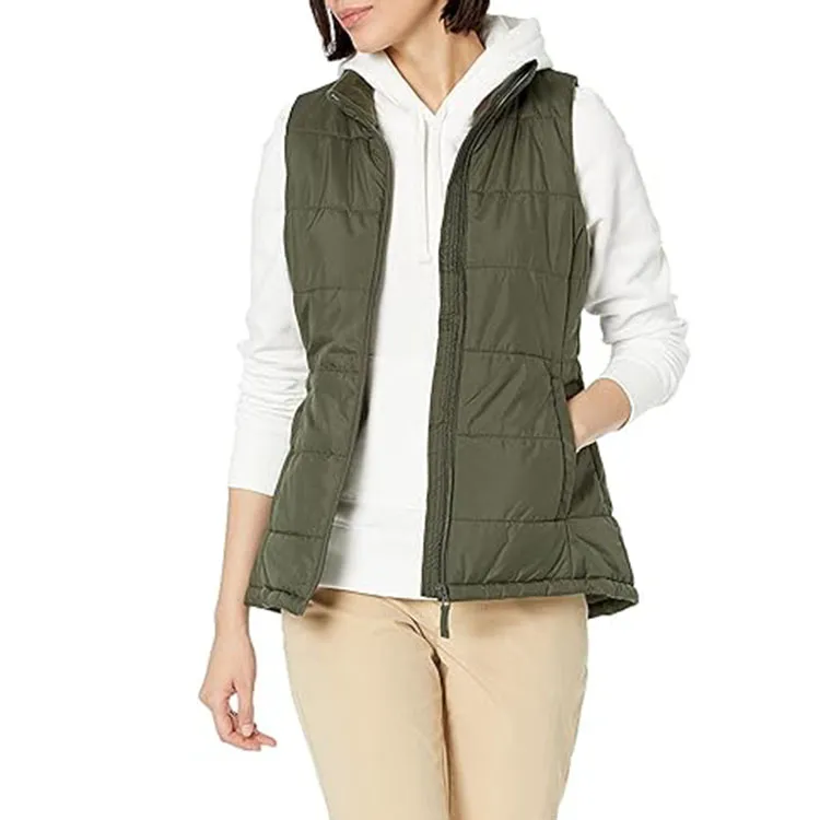 green puffer vest