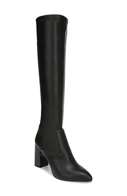 Franco Sarto Katherine Knee High Boot in Black Faux Leather at Nordstrom, Size 7 Wide Calf