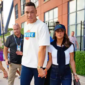 Aaron Judge Holds Hands With Wife Samantha Bracksieck at 2023 US Open