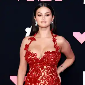 Feature Selena Gomez Shows Off Flawless Figure in Ruby Red Gown at 2023 MTV Video Music Awards VMA