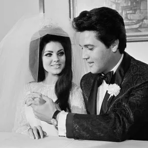 Elvis Presley And His Wife Priscilla
