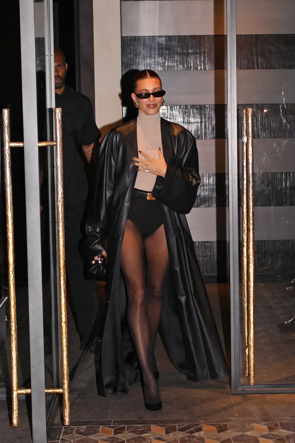 Hailey Bieber Hops on the Pantsless Trend in Paris