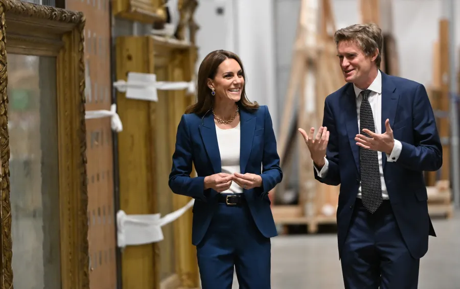 Kate Middleton Is Classy in a Tailored Blue Suit in London