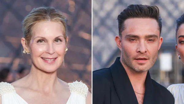 Kelly Rutherford and Ed Westwick Reunite at Paris Fashion Week