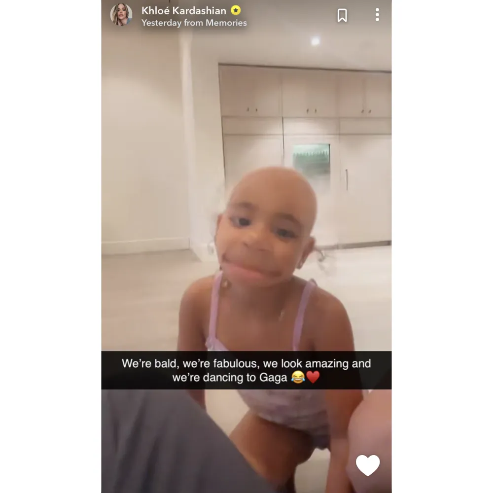 Khloe Kardashian and Daughter True Hilariously Try Bald Filters