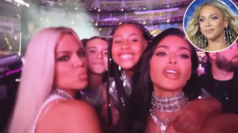 Kim and Khloe Kardashian Take Penelope to Beyonce B-Day Show