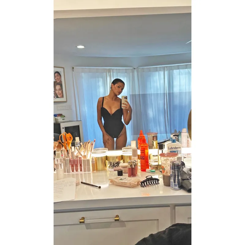 Selena Gomez Poses in One Piece