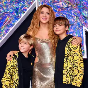 Shakira Shimmers With Her Sons on the 2023 MTV Video Music Awards VMA Red Carpet
