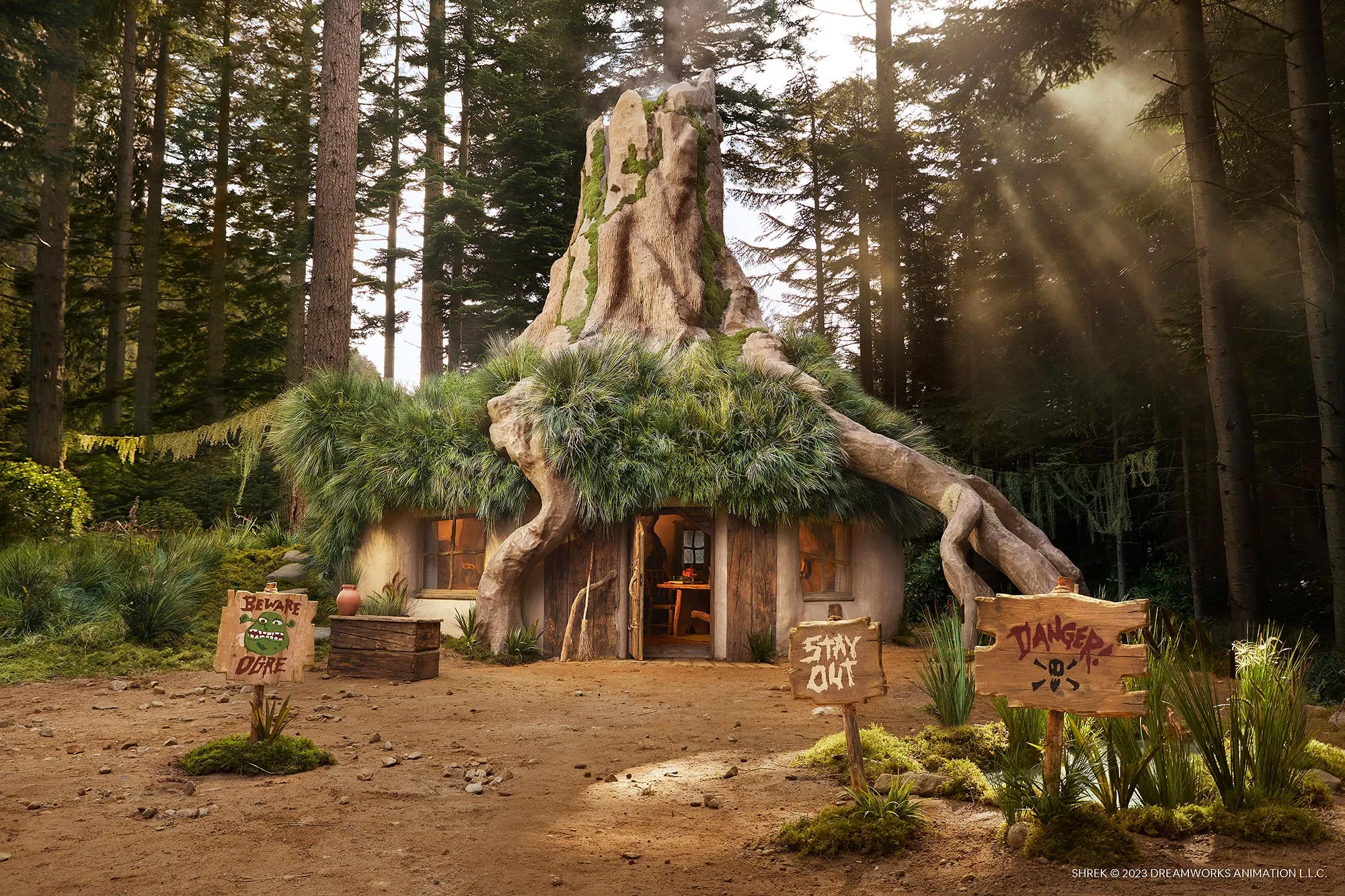 You Can Help Donkey House Sit Shreks Rustic Swamp on Airbnb Which Includes an Outhouse