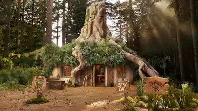 You Can Help Donkey House Sit Shreks Rustic Swamp on Airbnb Which Includes an Outhouse