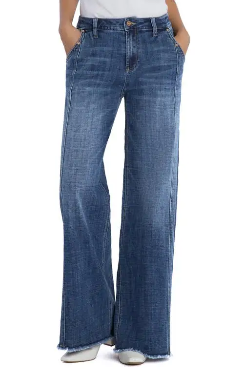 HINT OF BLU Mighty High Waist Wide Leg Jeans in Light Retro at Nordstrom, Size 28