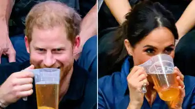 Prince Harry and Meghan Markle Drink Beers at 2023 Invictus Games