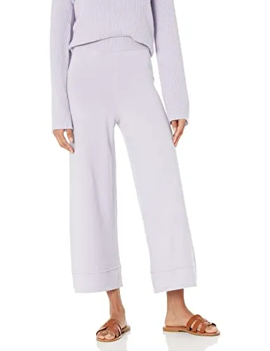 The Drop Women's Bernadette Pull-on Loose-fit Cropped Sweater Pant, Dusty Purple, M
