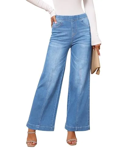 GRAPENT Womens Jeans Size 10 Business Casual Clothes for Women Fall Outfits for Women Country Concert Outfits for Women Work Pants for Women Color Medium Blue Size M Medium Size 8 Size 10