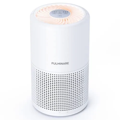 Air Purifiers for Bedroom, FULMINARE H13 True HEPA Filter, Quiet Air Cleaner With Night Light, Portable Small Air Purifier for Office Living Room, Remove 99.97% 0.01 Microns Dust, Smoke, Pollen