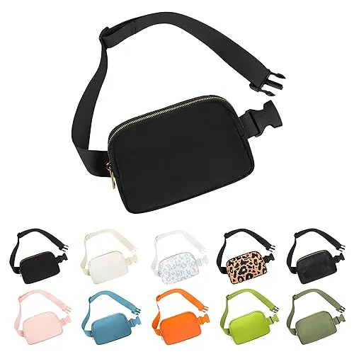 Frenou Waist Belt Bag Fashion Fanny Women Waist Pack With Adjustable Strap For Travel Running Hiking Walking Black