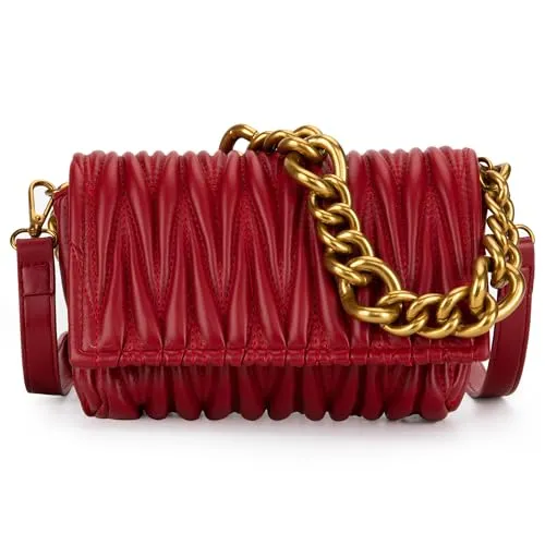 Montana West Quilted Purses and Handbags for Women Small Shoulder Bags with Chunky Chain MWC-060ABDY