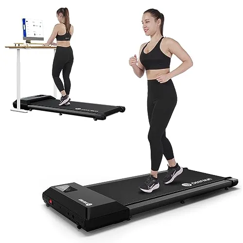 DeerRun Walking Pad 2 in 1 Under Desk Treadmill, 2.5HP Low Noise Walking Pad Running Jogging Machine with Remote Control for Replica Luxury Handbag Office, Lightweight Portable Desk Treadmill Installation Free