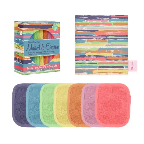 MakeUp Eraser 7-Day Set, Sunset Boulevard - Erase Makeup, Waterproof Mascara, Eyeliner, Etc With Just Water, Pack of 7