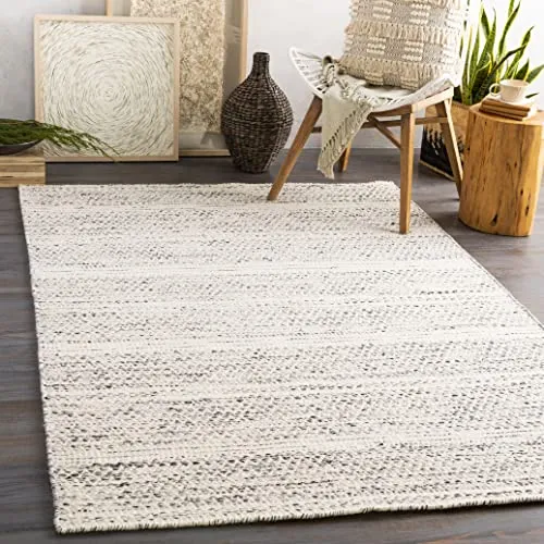 Mark&Day Area Rugs, 5x7 Marie Modern Cream Area Rug, White/Black Carpet for Living Room, Bedroom or Kitchen (5' x 7'6")