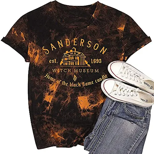 T&Twenties Women Hocus Pocus Halloween Shirts Casual Sanderson Sisters Squad T-Shirt Short Sleeve Graphic Tees Tops