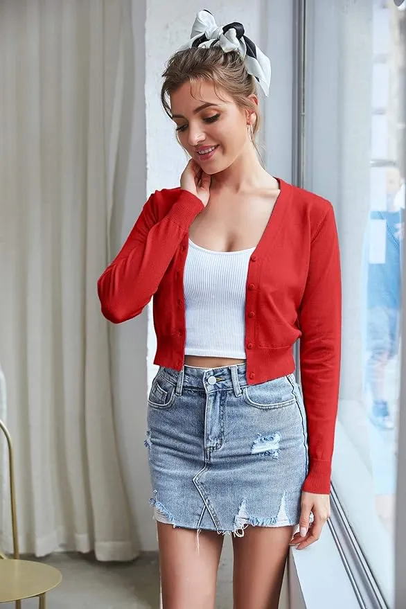 red cardigan sale