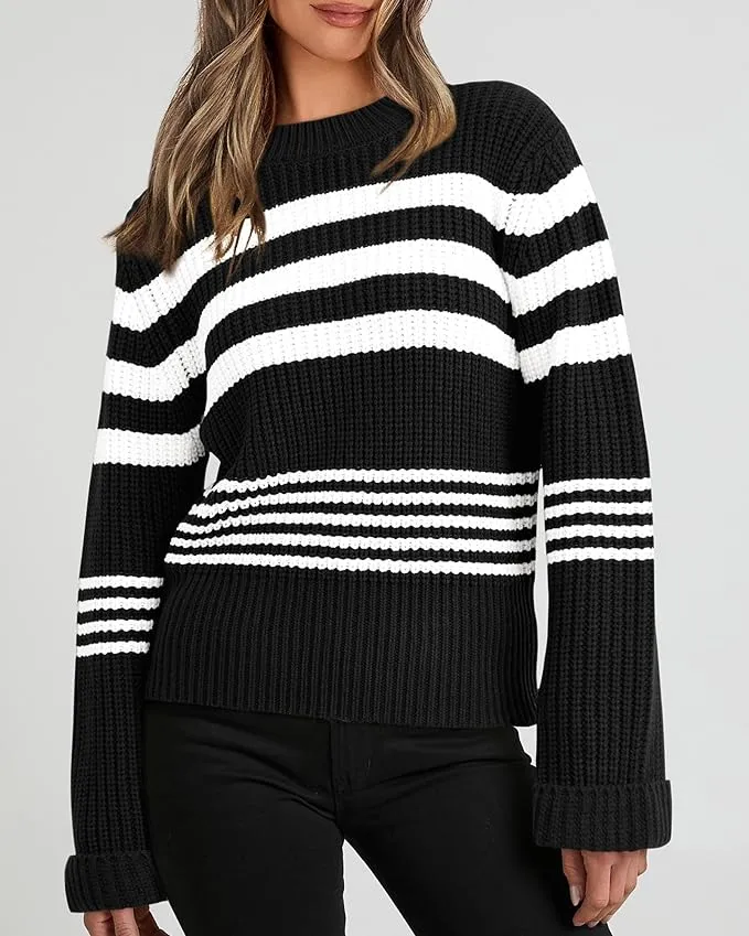 black and white striped sweater