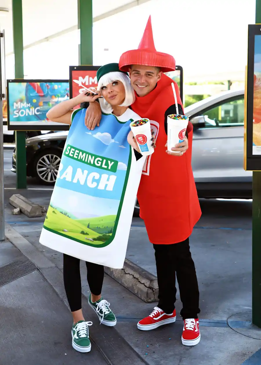 Best Celebrity Halloween Costumes of 2023 Sarah Hyland and Wells Adams