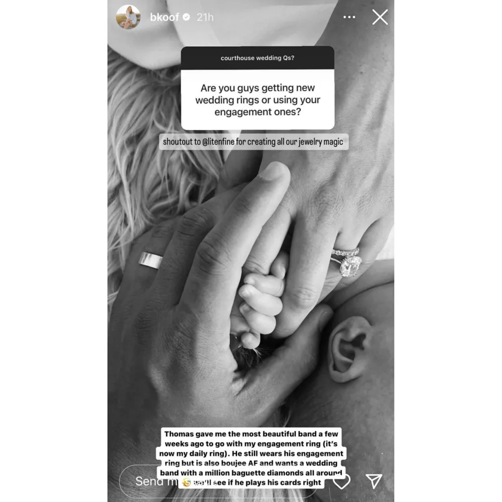 BiP&rsquo;s Becca Kufrin Shares Husband Thomas Jacob&rsquo;s Ideal Wedding Ring: &lsquo;Boujee AF&rsquo;